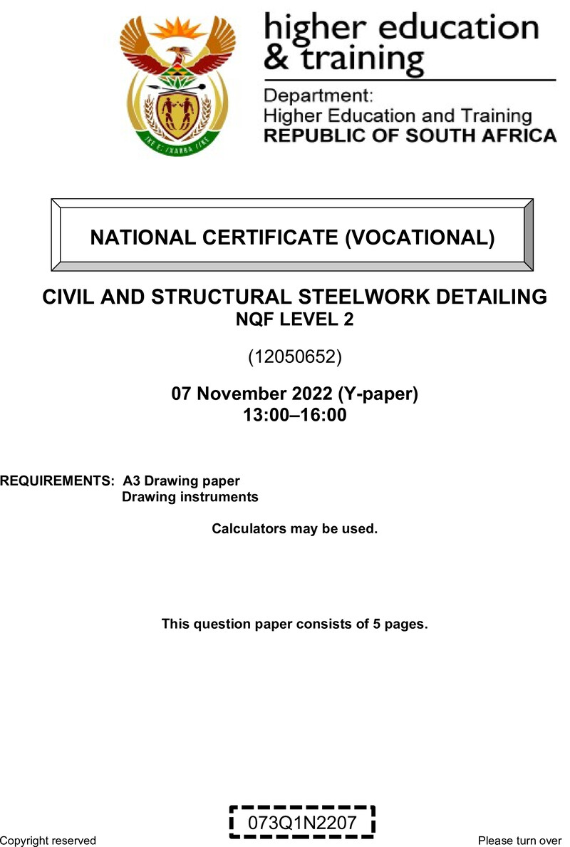 Nc410 Civil And Structural Steelwork Detailing L2 QP Nov 2022 002 Pretorius