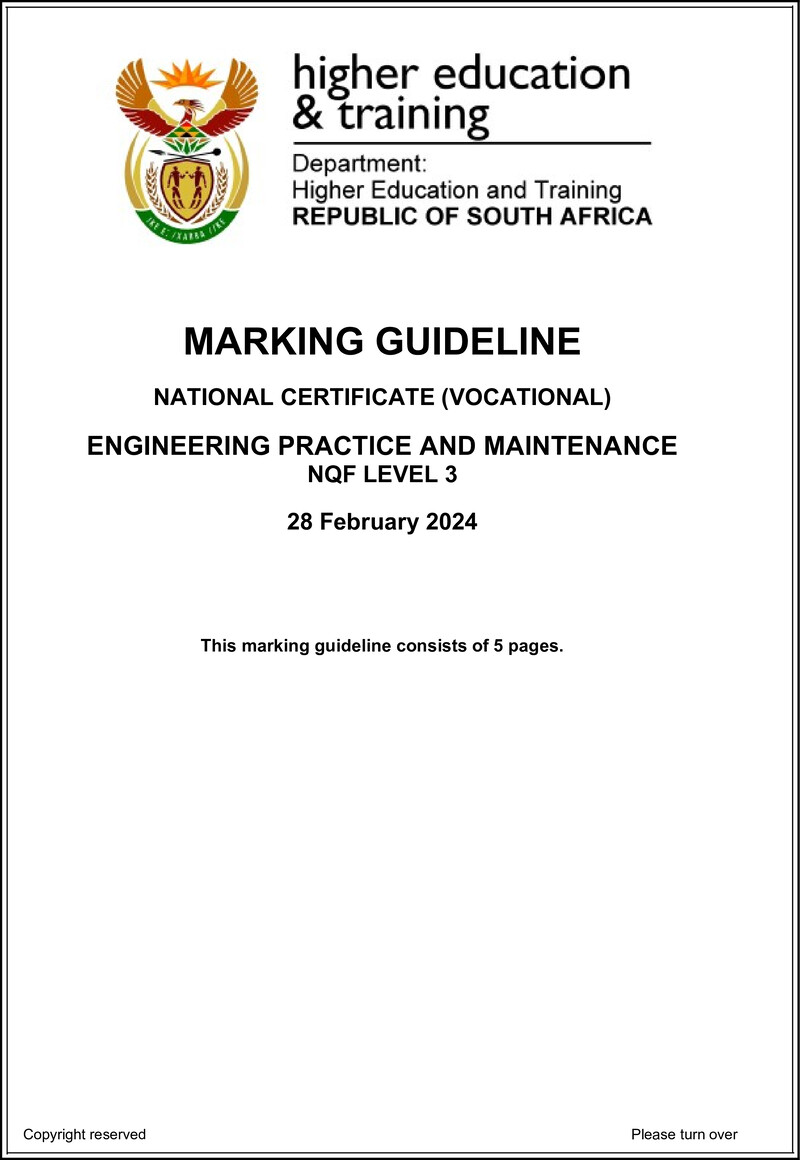 Nc1130 Engineering Practice And Maintenance L3 Memo Supp 2024