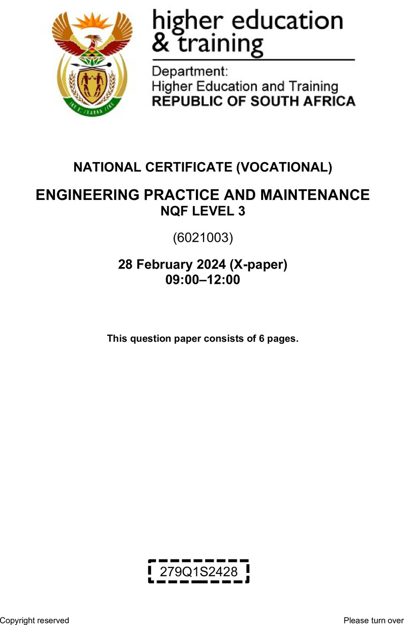 Nc1130 Engineering Practice And Maintenance L3 QP Supp 2024