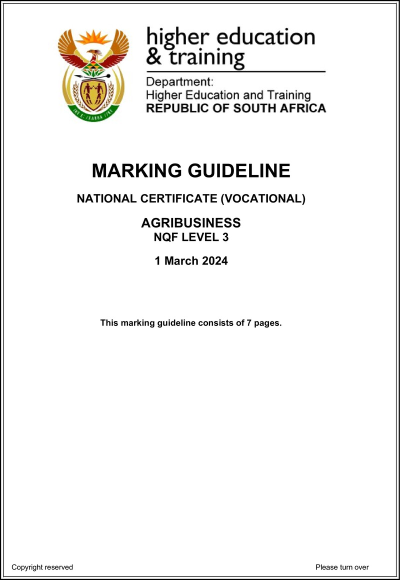 Agribusiness L3 Supp MEMO 2024 preview