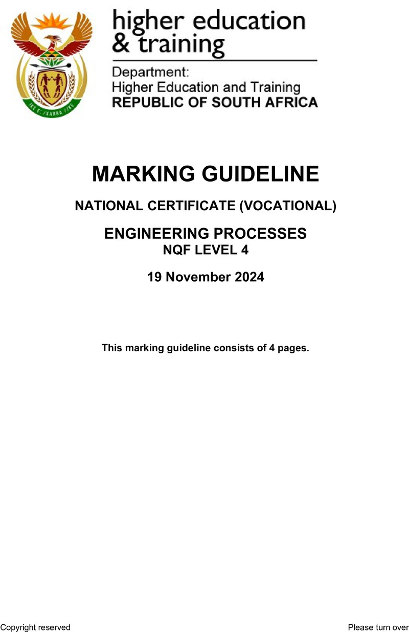 Engineering Processes L4 MEMO Nov 2024 preview