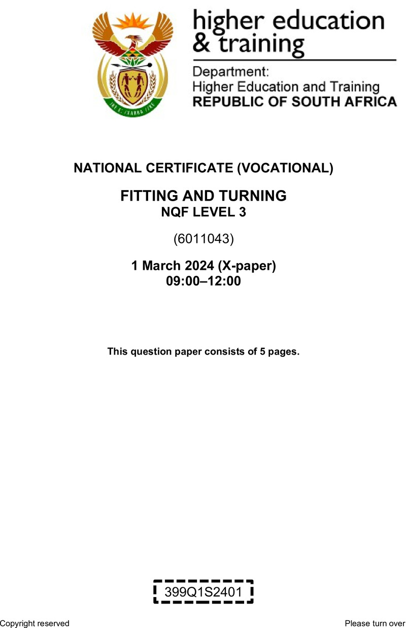 Fitting And Turning L3 QP Supp 2024 preview