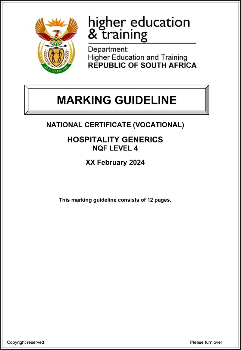 Nc1440 Hospitality Generics L4 Supp Memo 2024