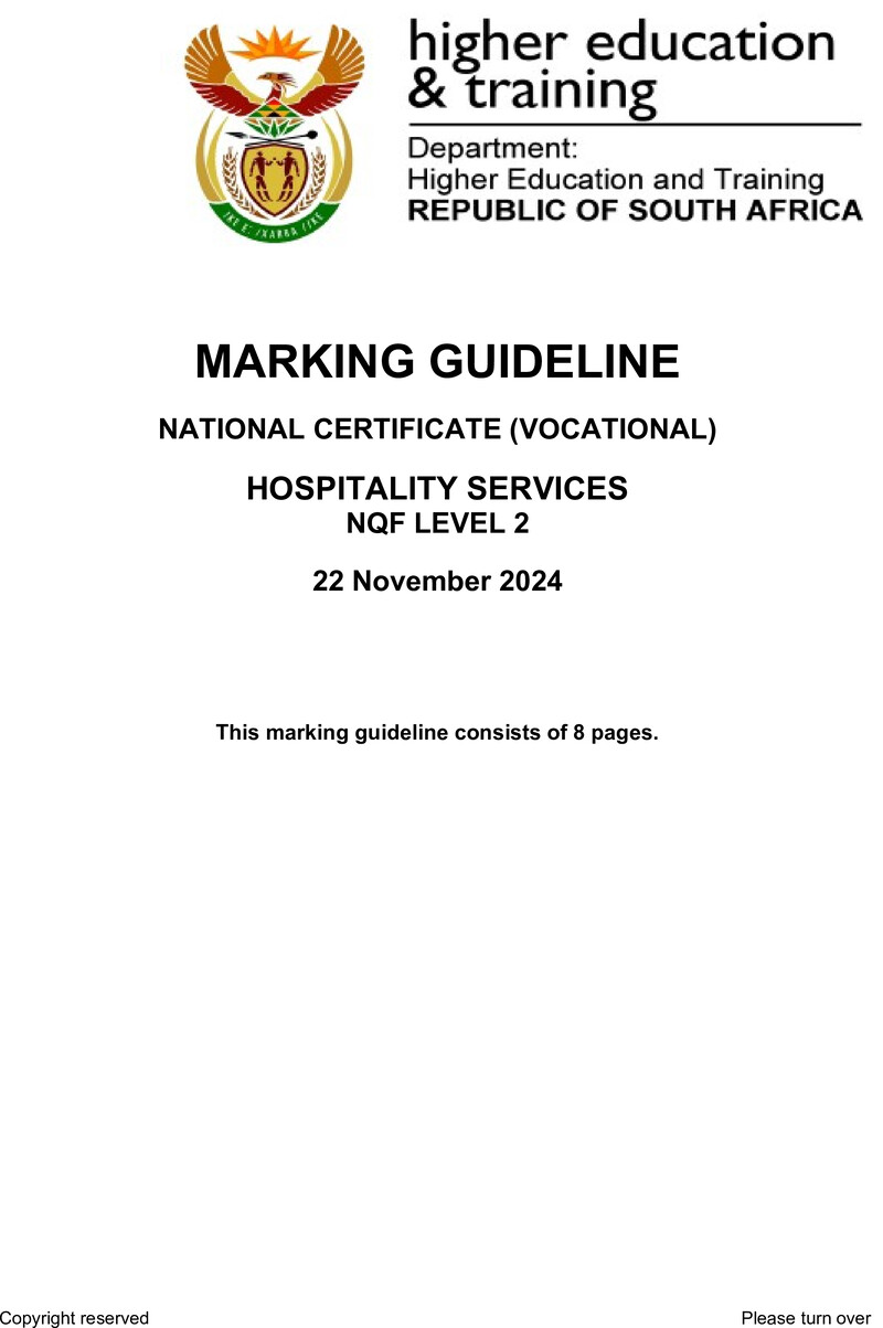 Nc1450 Hospitality Services L2 Memo Nov 2024