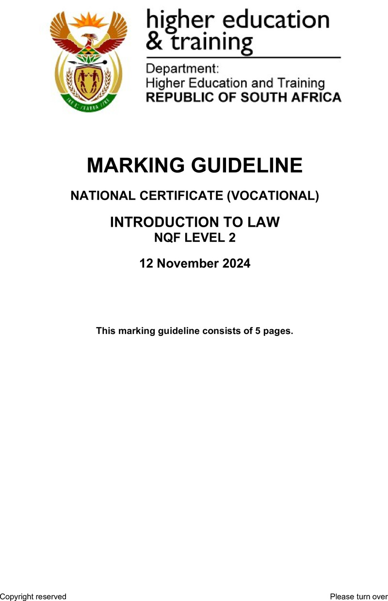 Nc1570 Introduction To Law L2 Memo Nov 2024