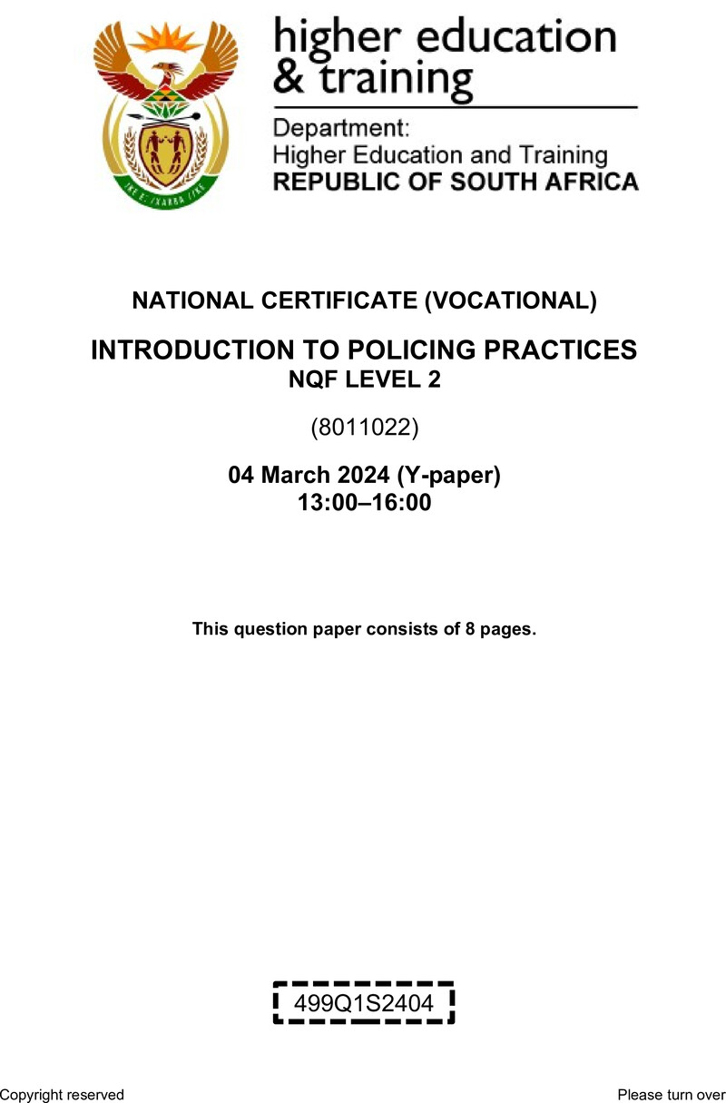 Introduction To Policing Practices L2 QP Supp 2024 preview