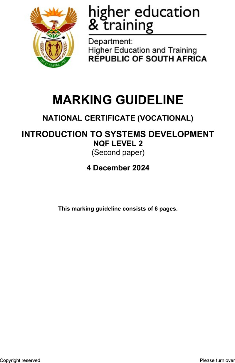 Nc1600 Introduction To Systems Development L2 P2 Memo Nov 2024