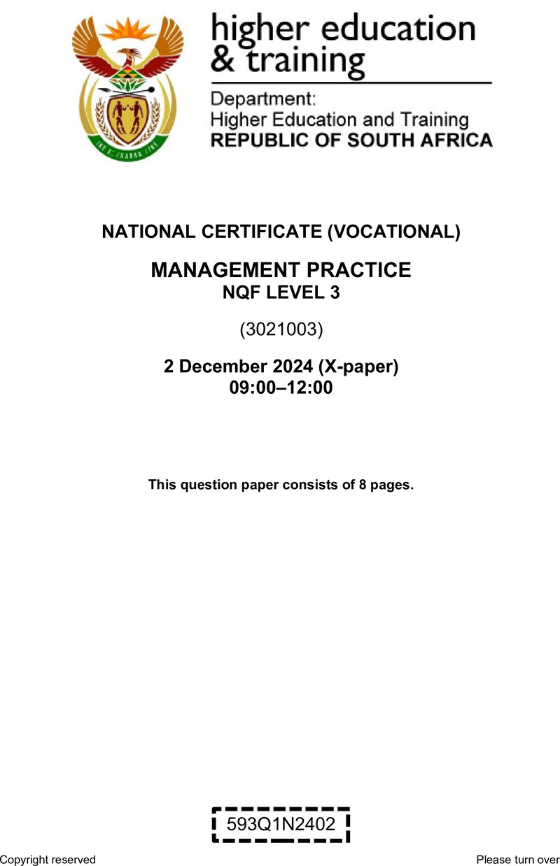 Management Practice L3 QP Nov 2024 preview