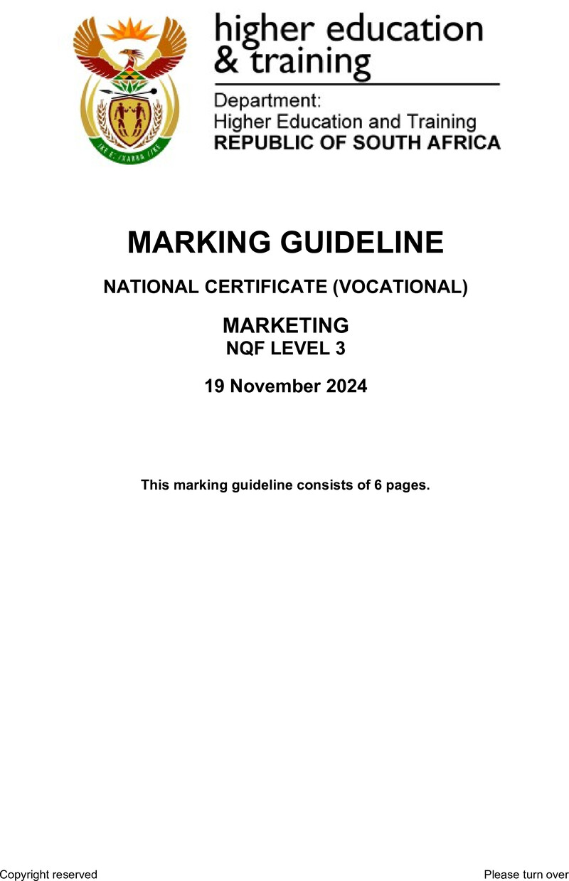 Nc1860 Marketing L3 Memo Nov 2024