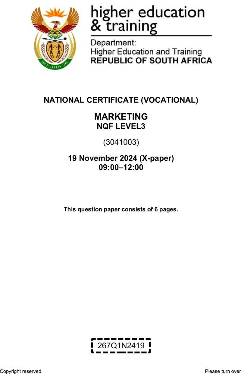 Nc1860 Marketing L3 QP Nov 2024