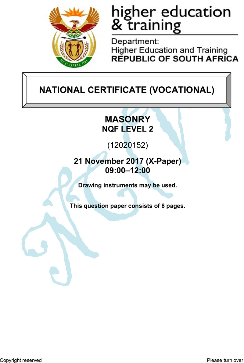 Nc1890 Masonry L2 QP Nov 2017
