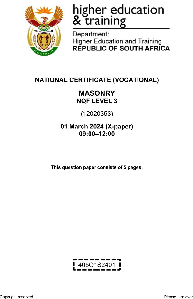 Nc1890 Masonry L3 QP Supp 2024