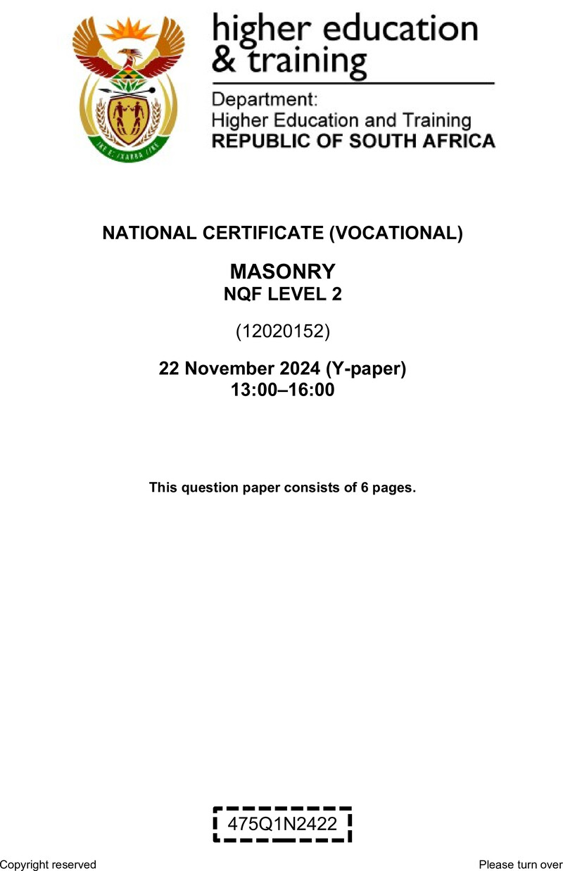 Nc1920 Masonry L2 QP Nov 2024