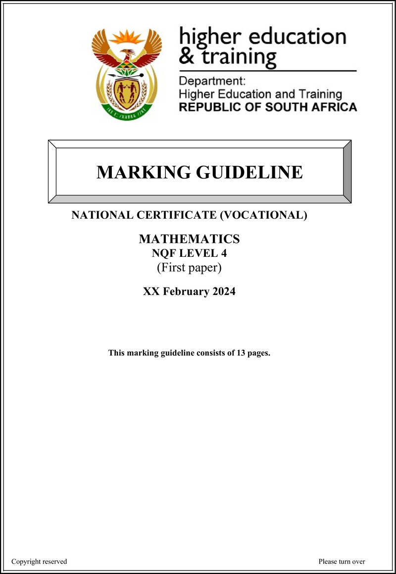 Nc2050 Mathematics L4 P1 Memo Supp 2024
