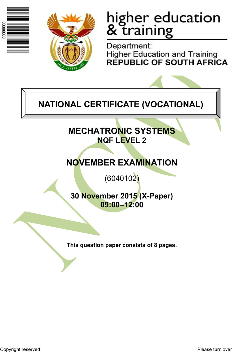 Nc2050 Mechatronic System L2 QP Nov 2015