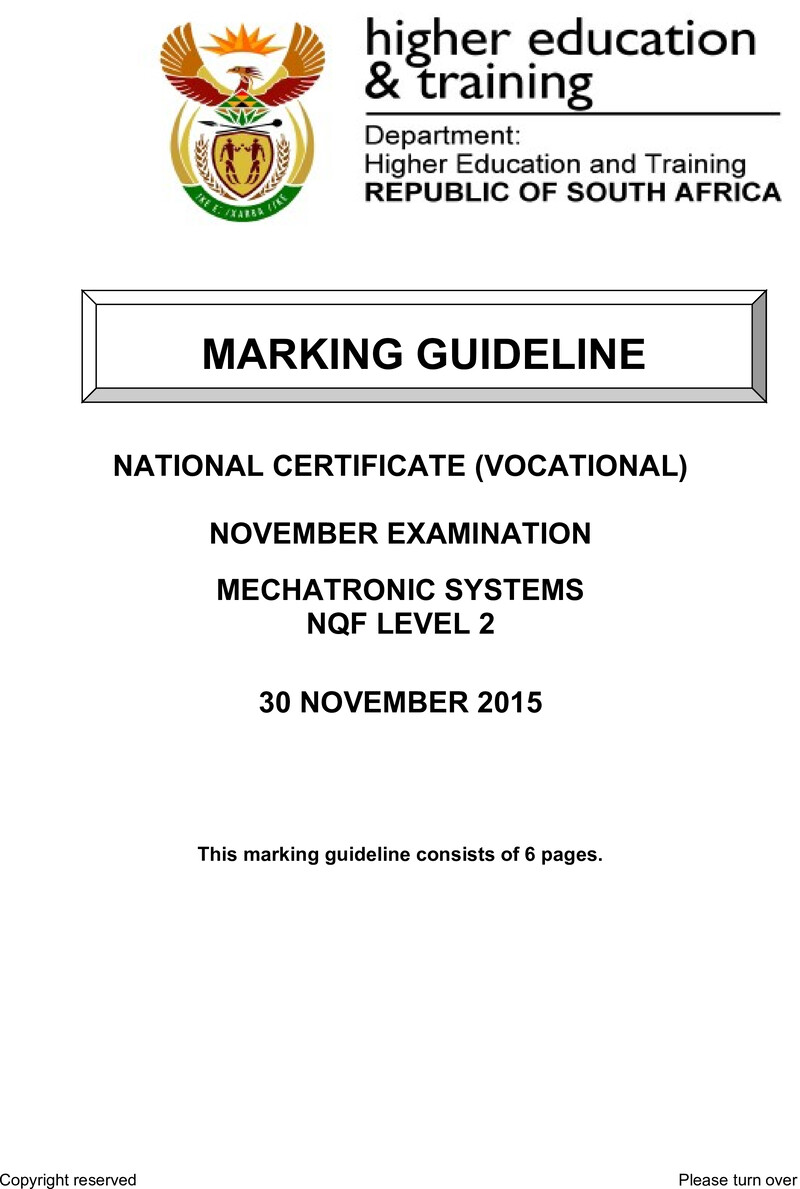 Nc2050 Mechatronic Systems L2 Memo Nov 2015