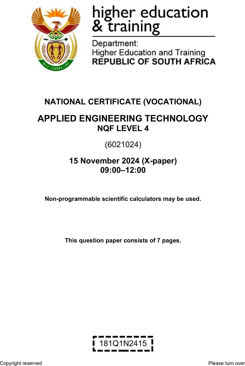 Applied Engineering Technology L4 QP Nov 2024 preview