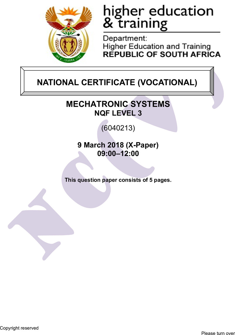 Nc2110 Mechatronic Systems L3 QP Supp 2018