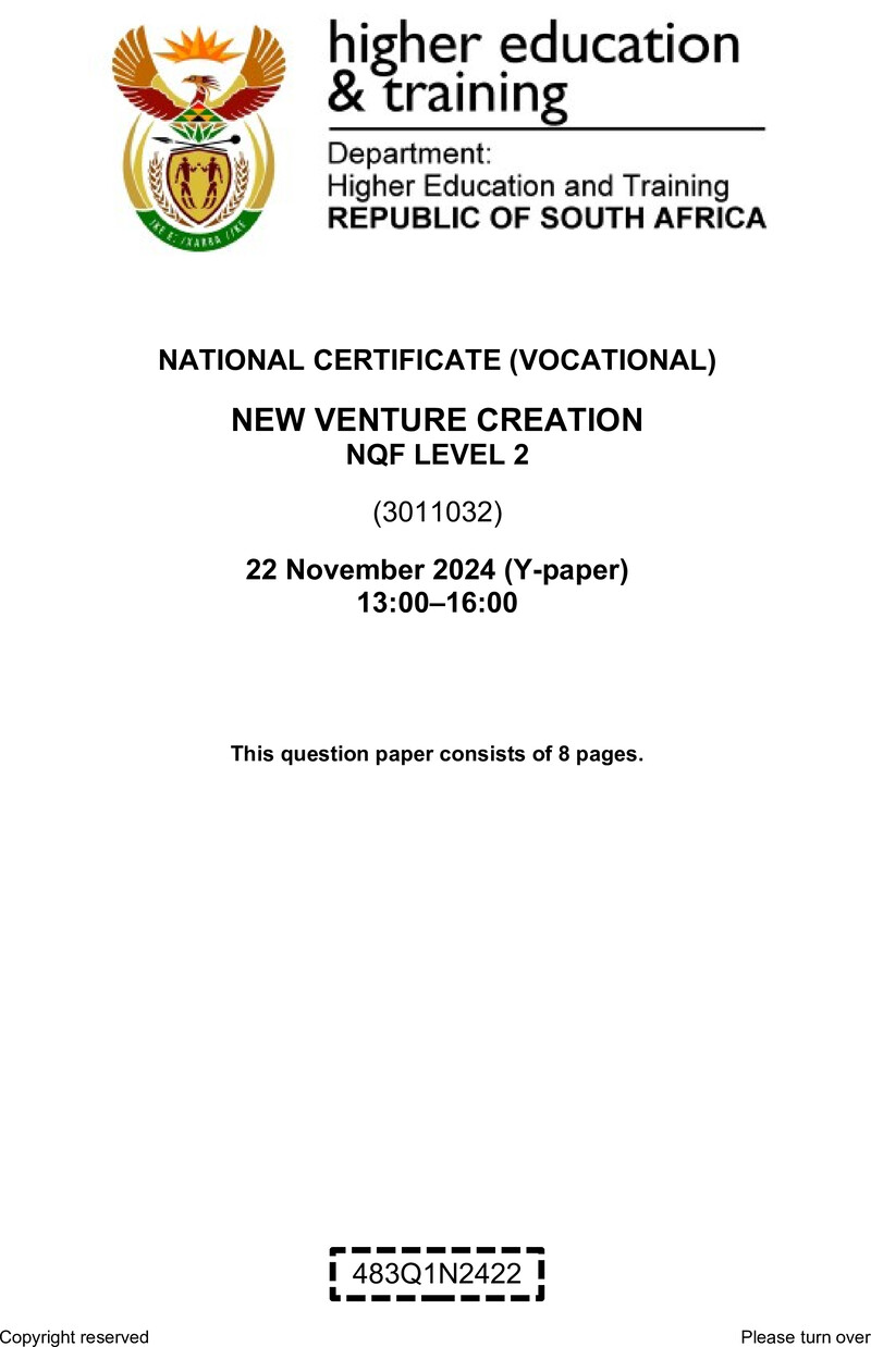 New Venture Creation L2 QP Nov 2024 preview