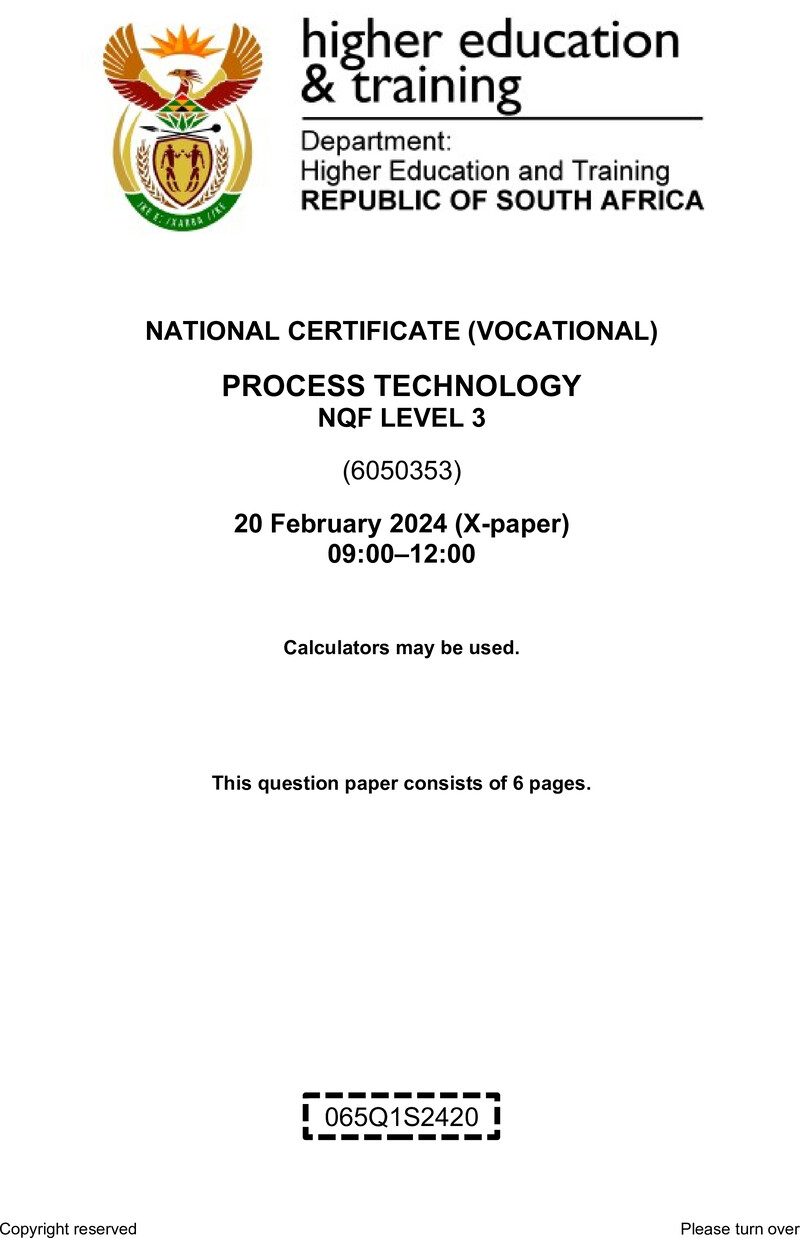 Nc2500 Process Technology L3 Supp QP 2024