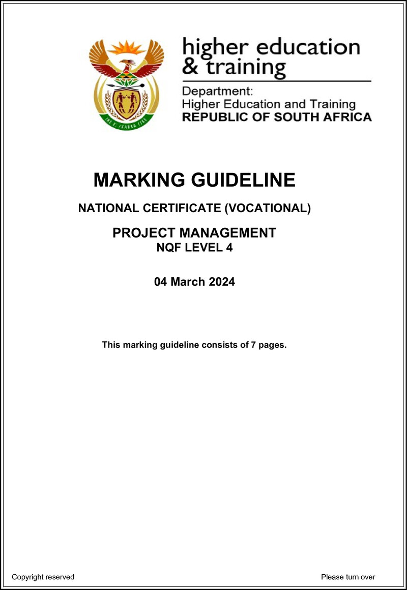 Project Management L4 MEMO Supp 2024 preview