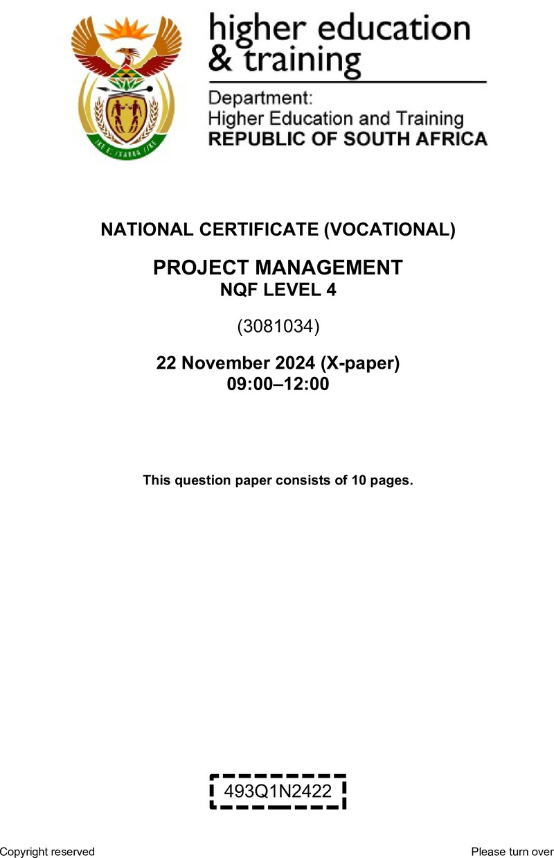 Project Management L4 QP Nov 2024 preview