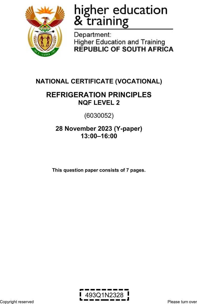 Nc2630 Refrigeration Principles L2 QP Nov 2023