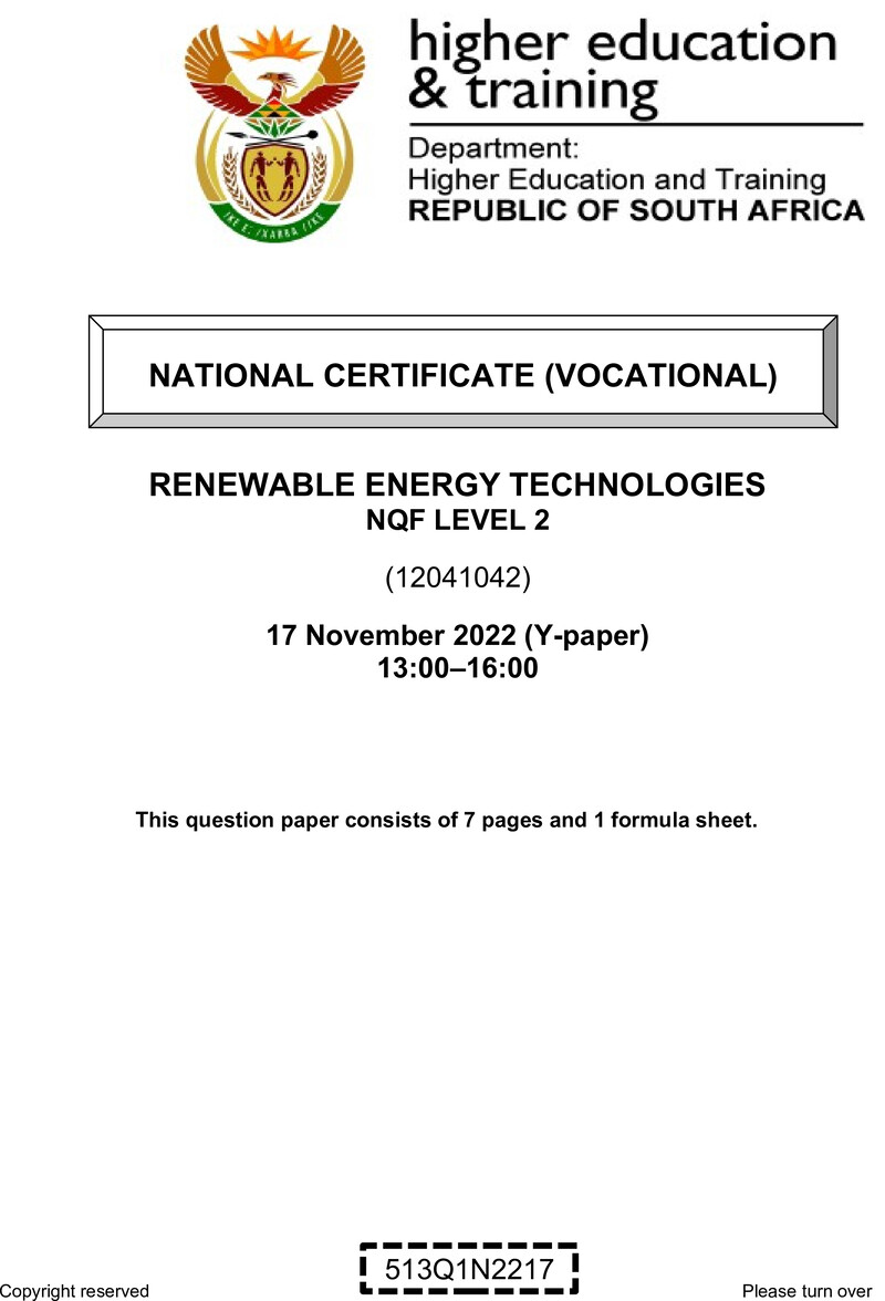 Nc2640 Renewable Energy Technologies L2 Nov QP 2022