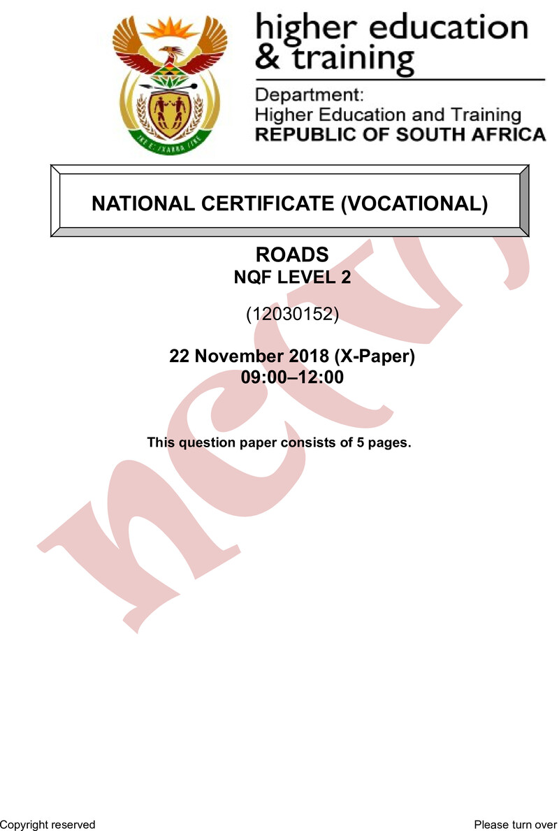 Nc2670 Roads L2 Nov QP 2018 Ing