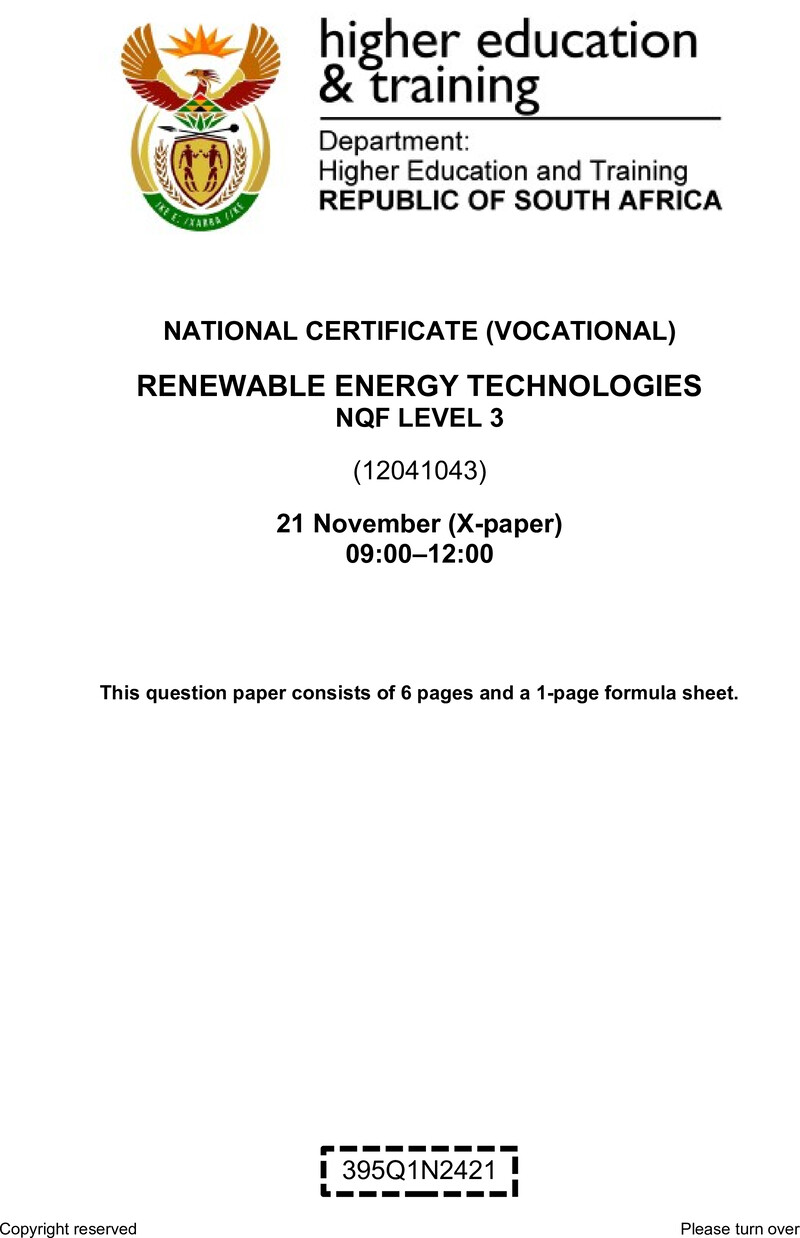 Nc2690 Renewable Energy Technologies L3 QP Nov 2024