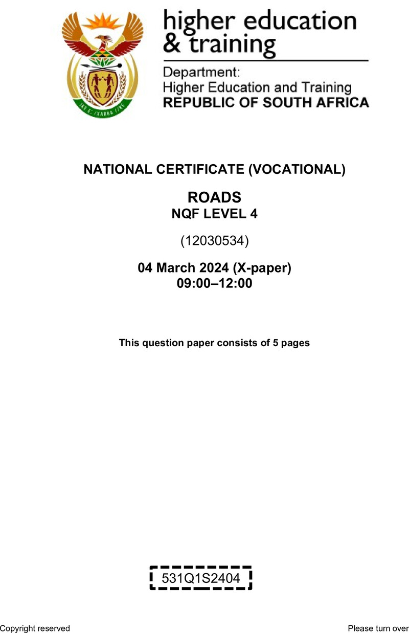Nc2690 Roads L4 QP Supp 2024