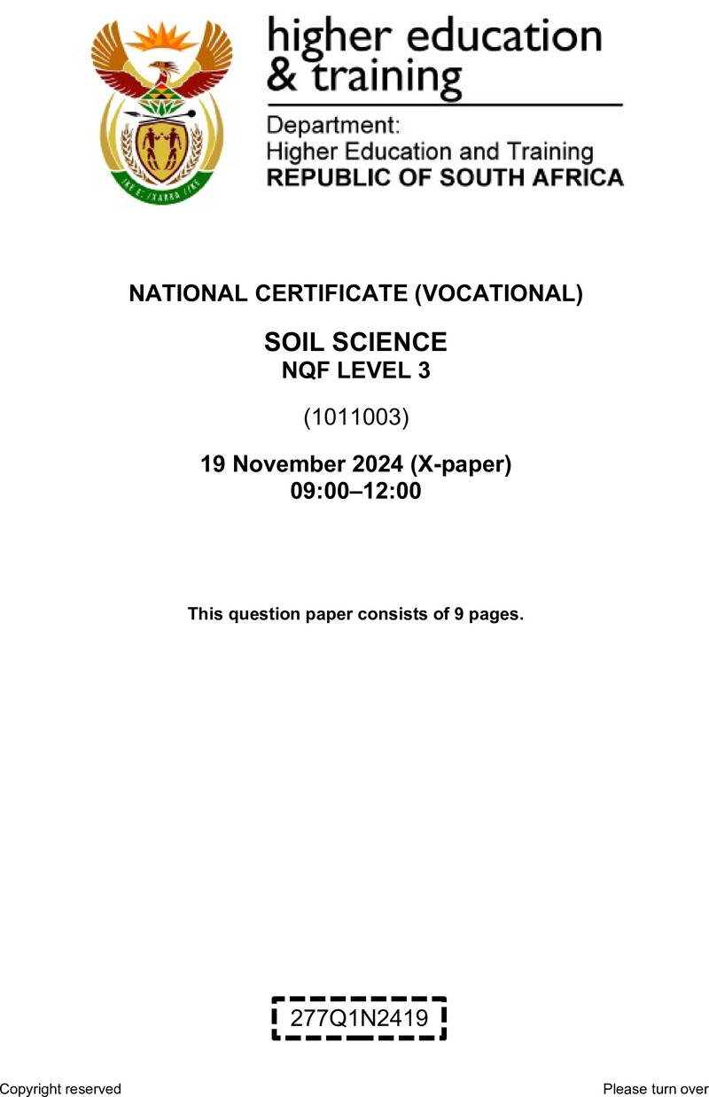 Soil Science L3 QP Nov 2024 preview