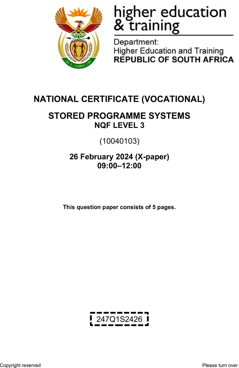 Nc2750 Stored Programme Systems L3 QP Supp 2024