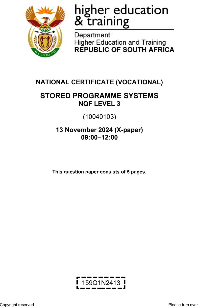 Nc2810 Stored Programme Systems L3 QP Nov 2024