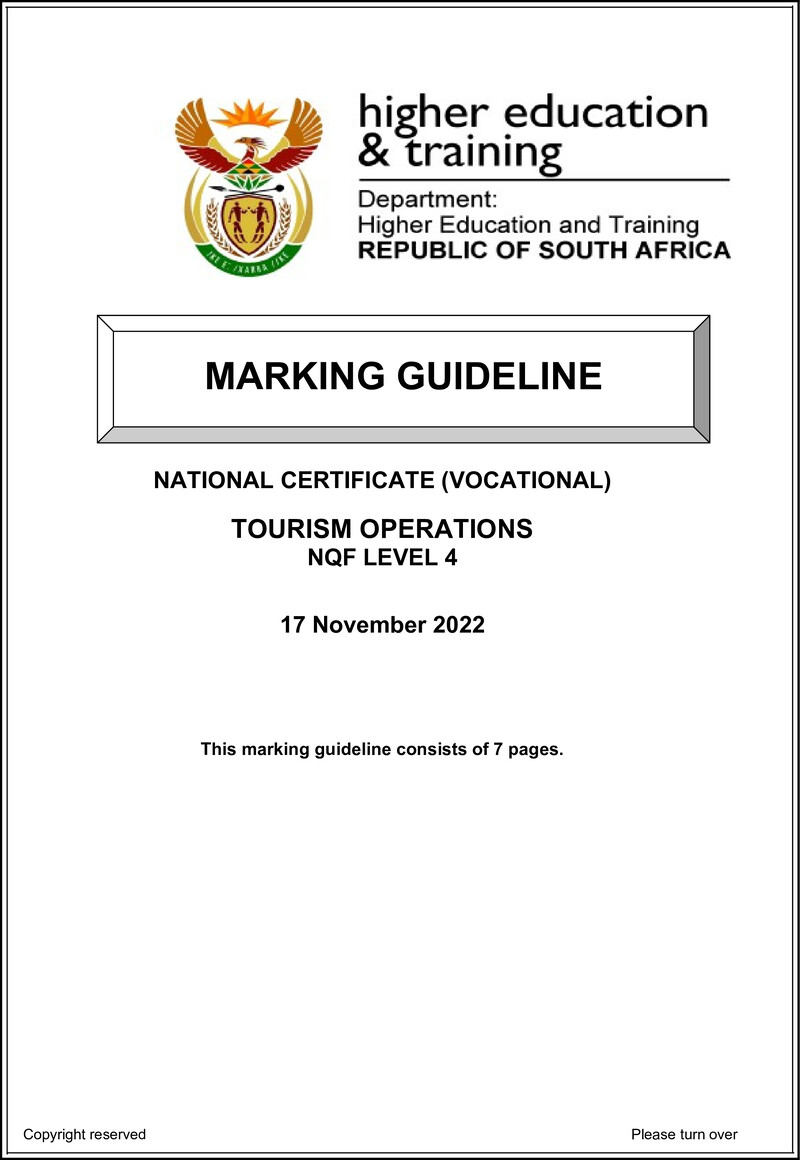 Tourism Operations L4 Nov MEMO 2022 preview