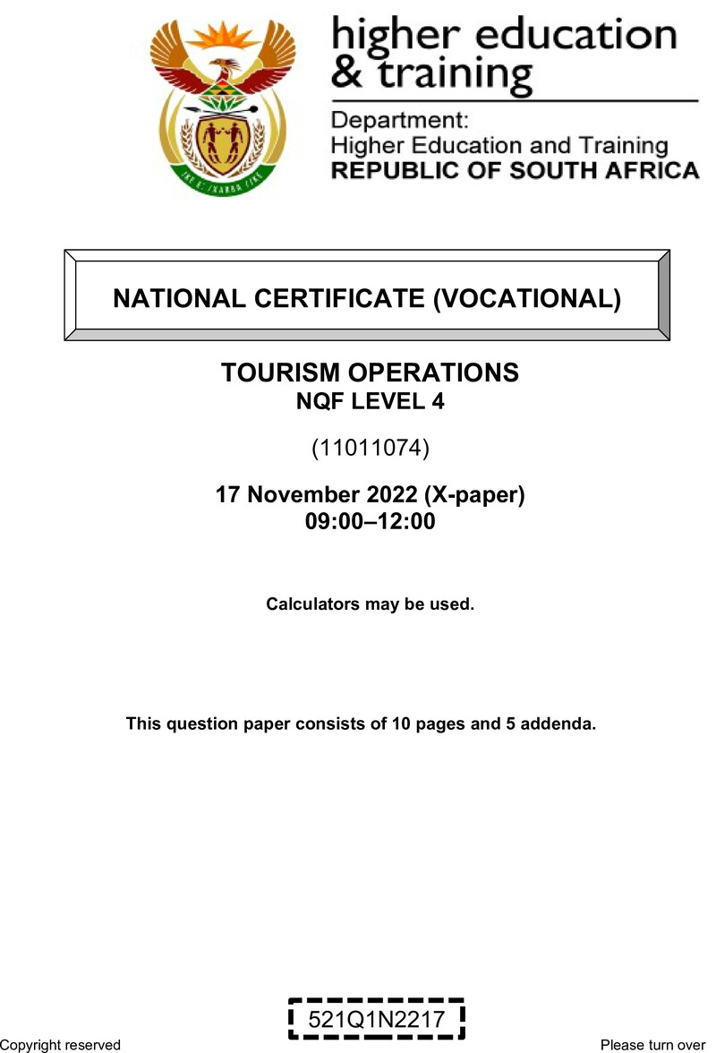 Tourism Operations L4 Nov QP 2022 preview