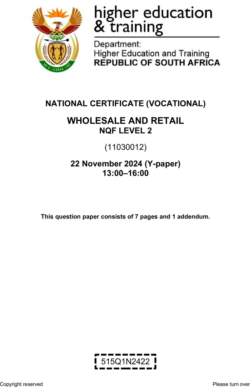 Nc3020 Wholesale And Retail L2 QP Nov 2024