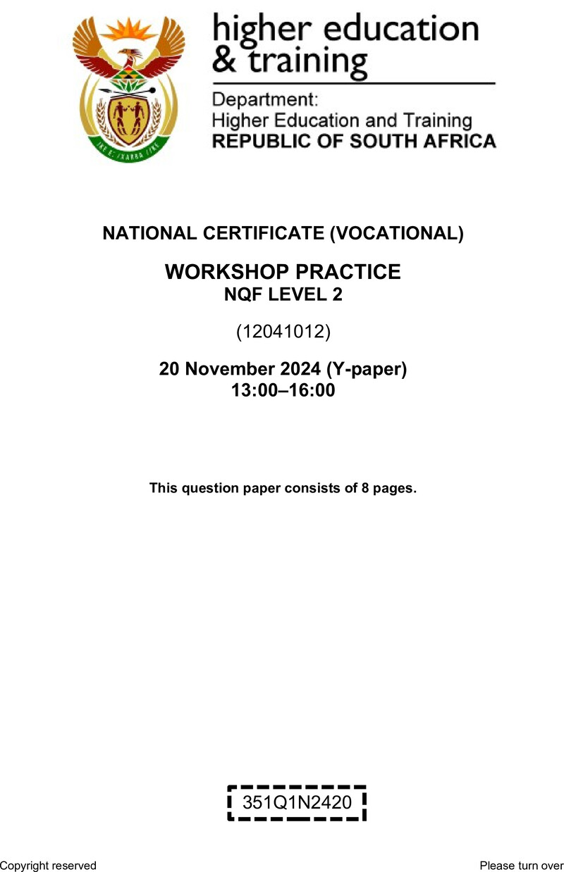 Nc3080 Workshop Practice L2 QP Nov 2024