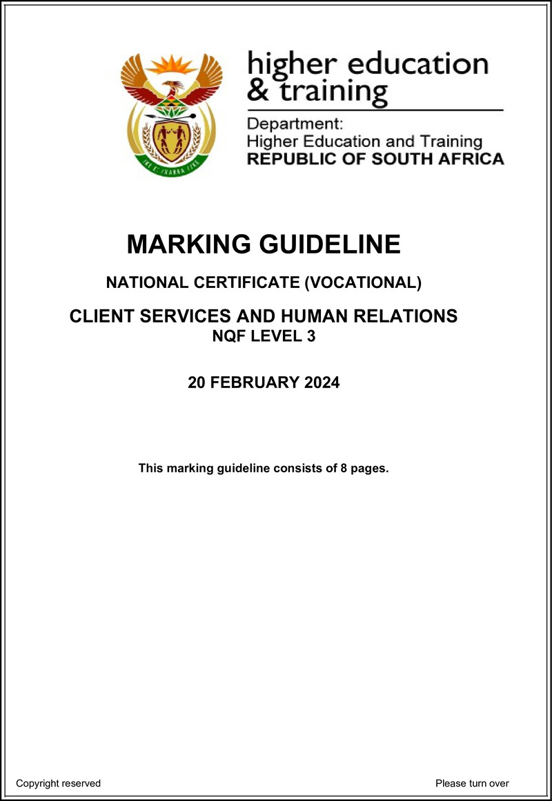 Nc470 Client Service And Human Relations L3 Memo Supp 2024