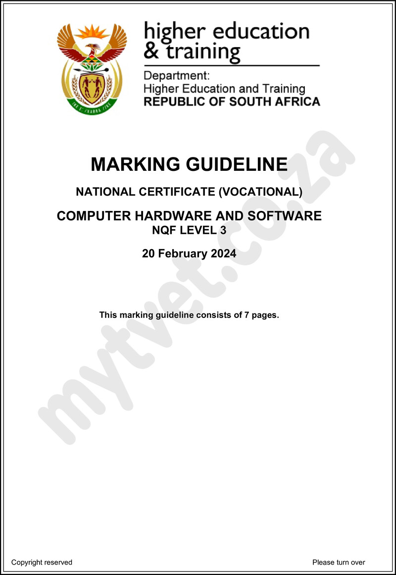 Nc520 Computer Hardware And Software L3 Memo Supp 2024
