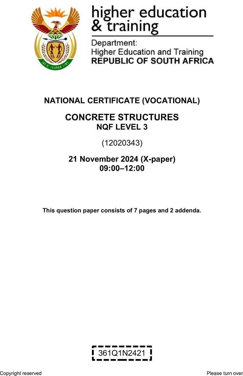 Nc590 Concrete Structures L3 Nov QP 2024
