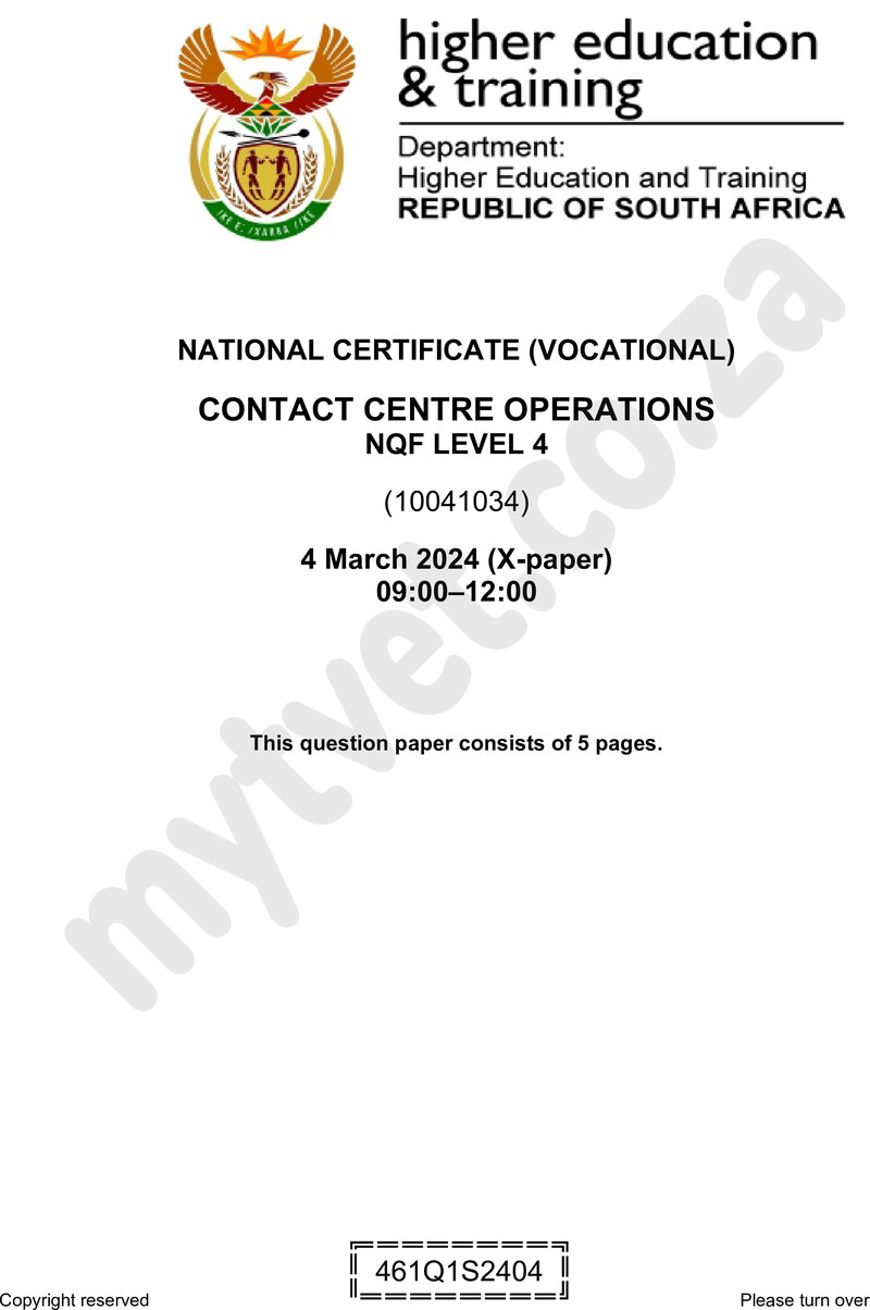 Contact Centre Operations L4 QP Supp 2024 preview