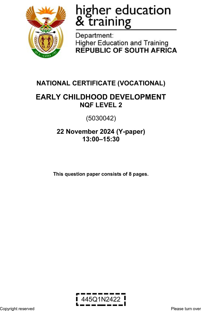 Early Childhood Development L2 QP Nov 2024 preview