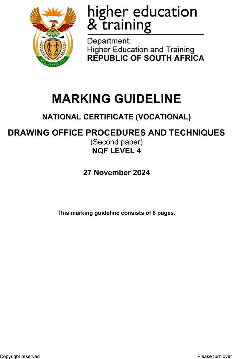 Nc830 Drawing Office Procedures And Techniques L4 P2 Memo Nov 2024