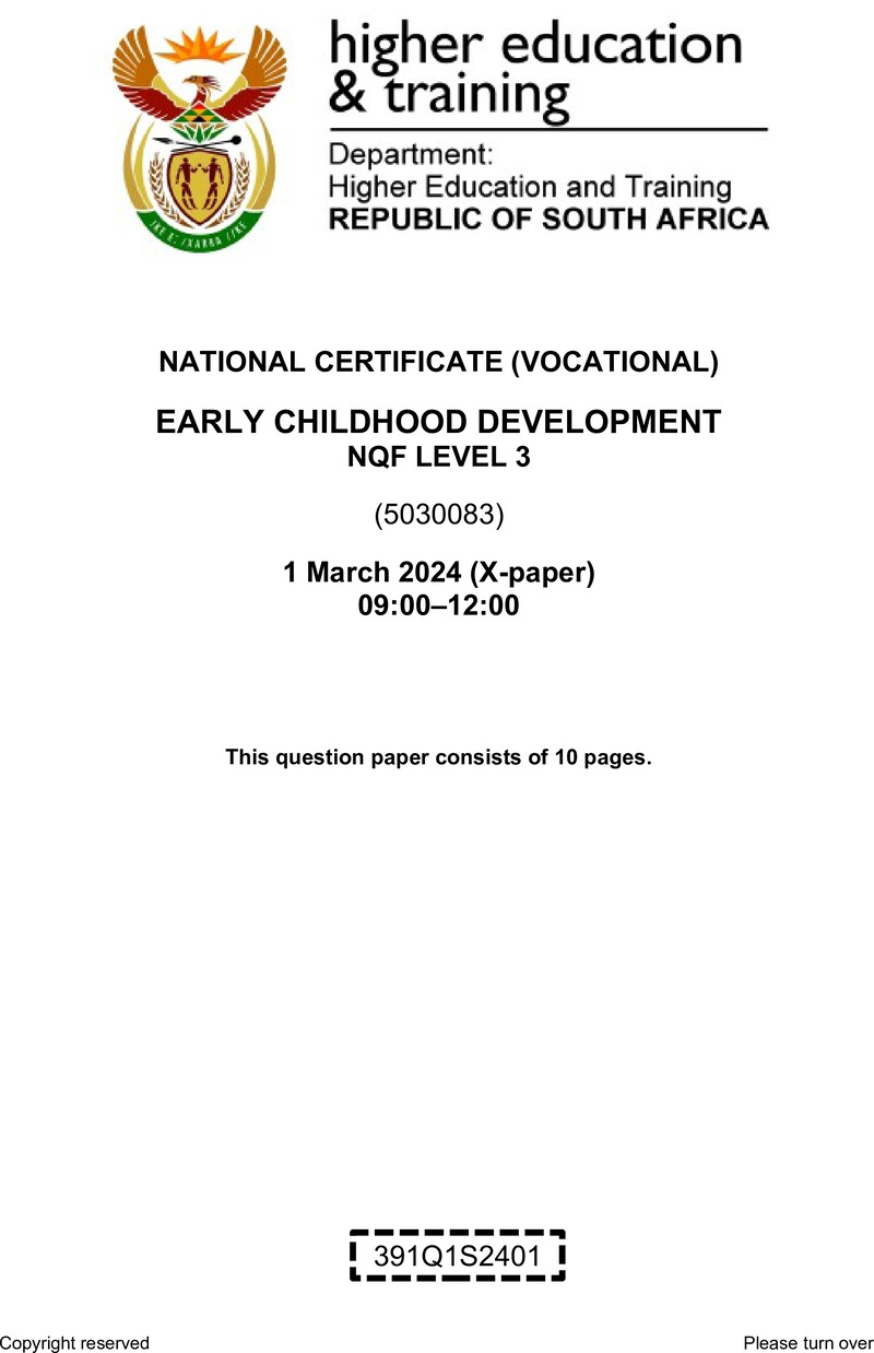Early Childhood Development L3 QP Feb 2024 preview