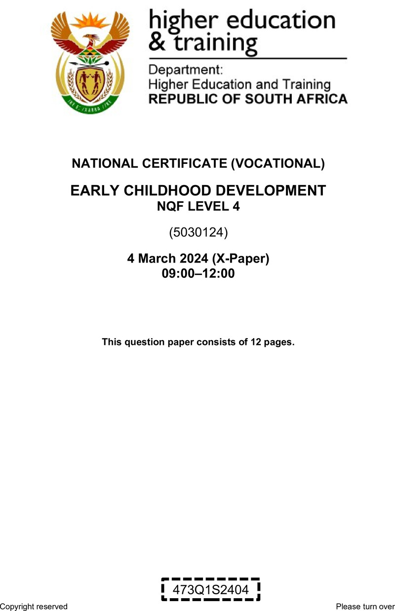 Early Childhood Development L4 Supp QP 2024 preview
