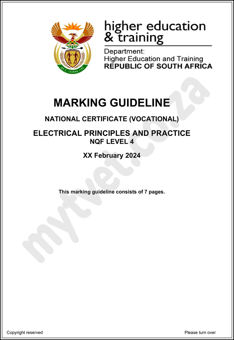Nc900 Electrical Principles And Practice L4 Memo Supp 2024