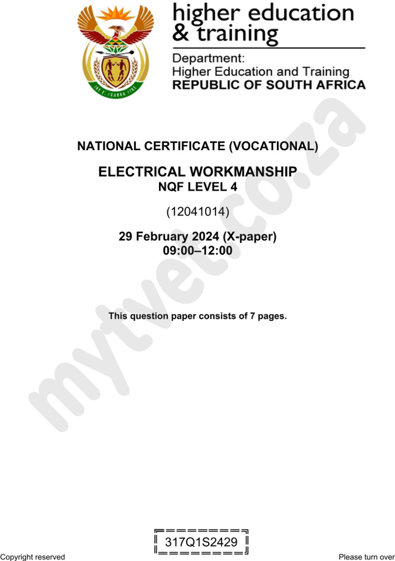 Nc950 Electrical Workmanship L4 QP Supp 2024