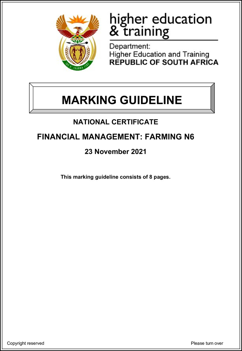 Management Farming N6 MEMO Nov 2021 preview