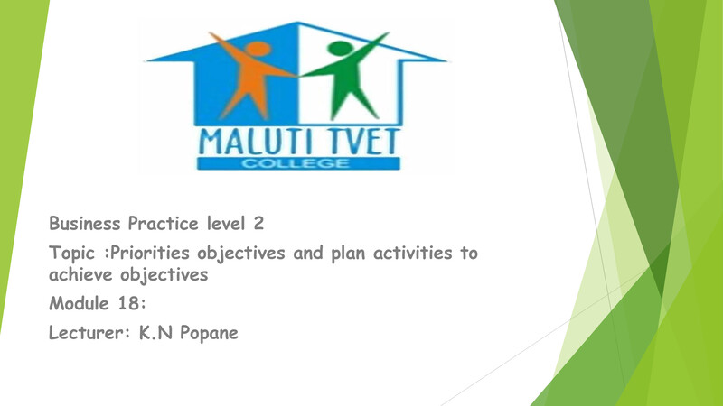 Business Practice Module 18 L2 Sg